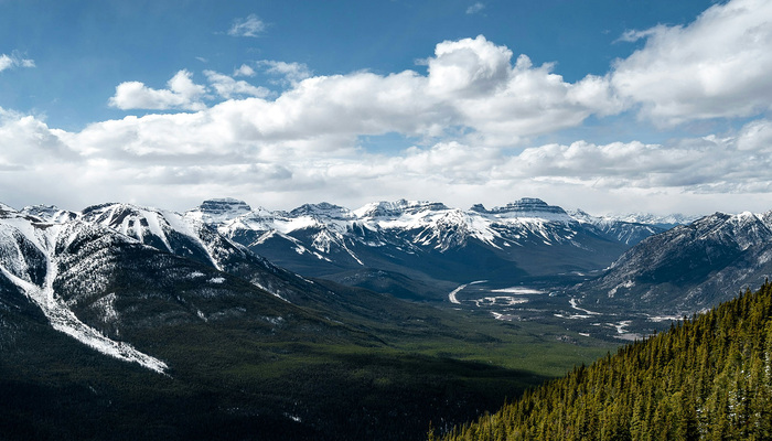 Sulphur Mountain in Banff offering panoramic views of the Canadian Rockies